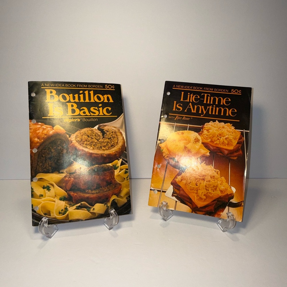 Set of 2 Vintage Cook Books from Borden - Bouillon is Basic/Life Time is Anytime